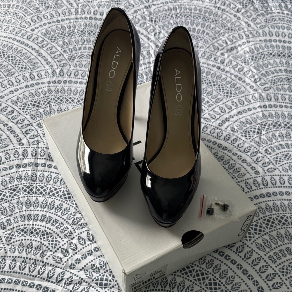Aldo Glossy Black Women's Heels